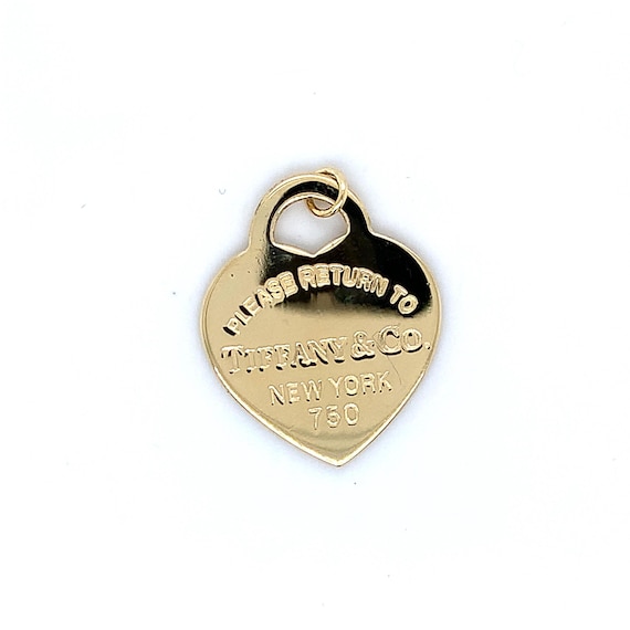 Tifanny & Co. New York 18k Yellow Gold Please Return to Heart Tag