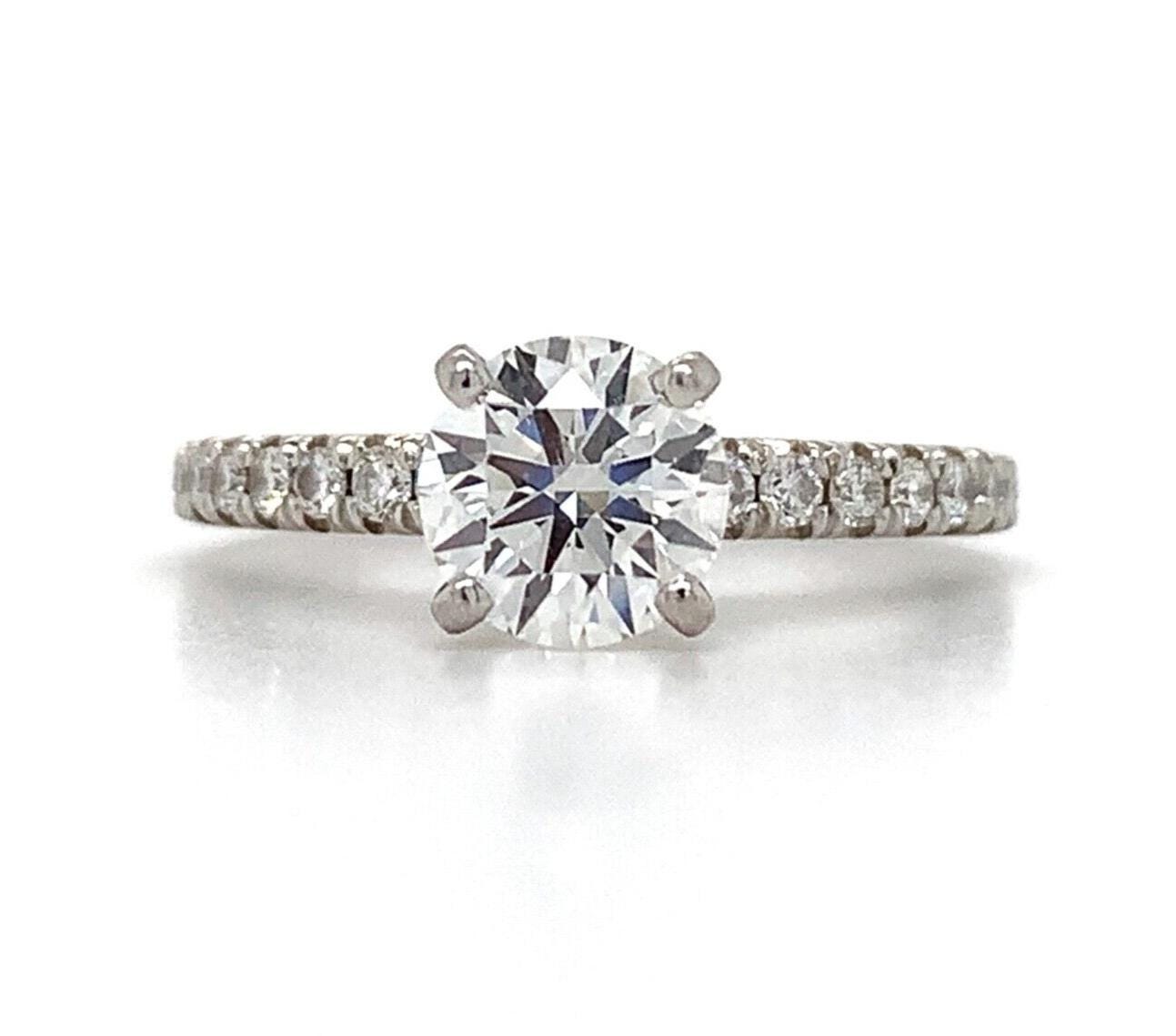 Blue Nile Platinum 1.02ct Carat F/vs1 Round Diamond Engagement 