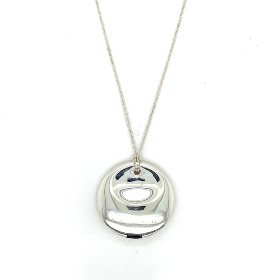 Elsa Peretti Tiffany and Co Round Pendant With 16… - image 1