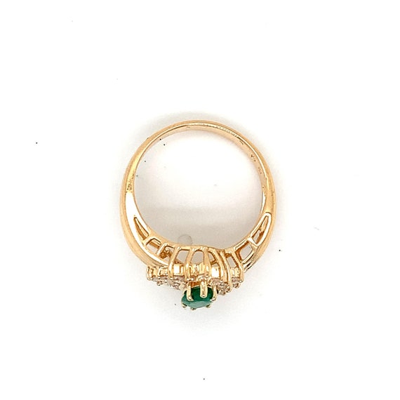 14k Yellow Gold Green Marquise Emerald W/ Round W… - image 9