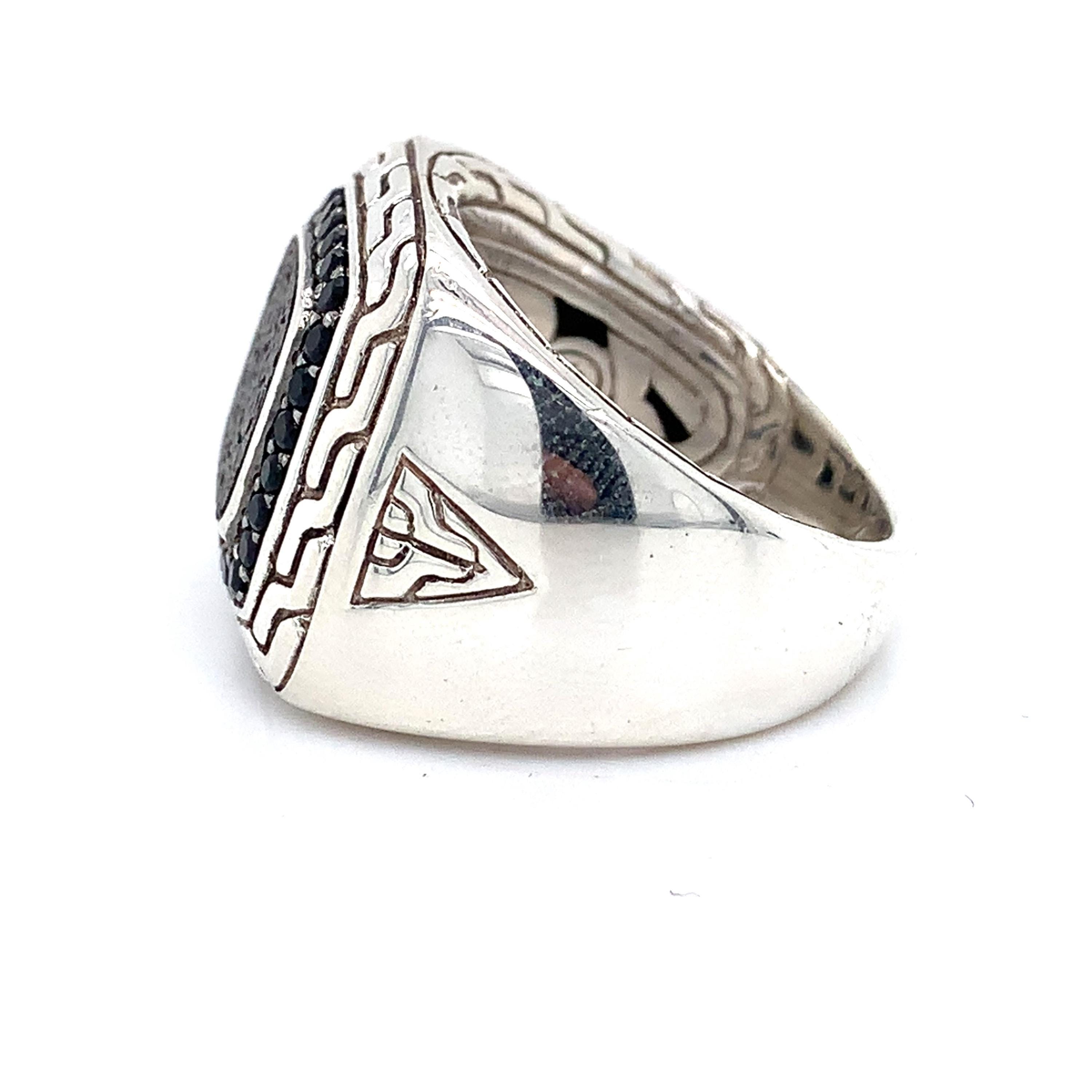 Palgraveリング John Hardy Sterling Silver Men's Onyx and Black Diamond