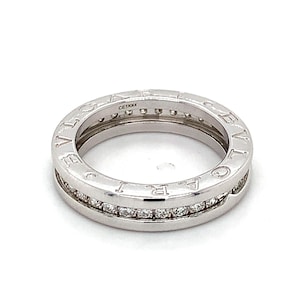 Bvlgari B.ZERO1 18k White Gold Round Diamonds One-Band Ring Size 5.5 MSRP 6450