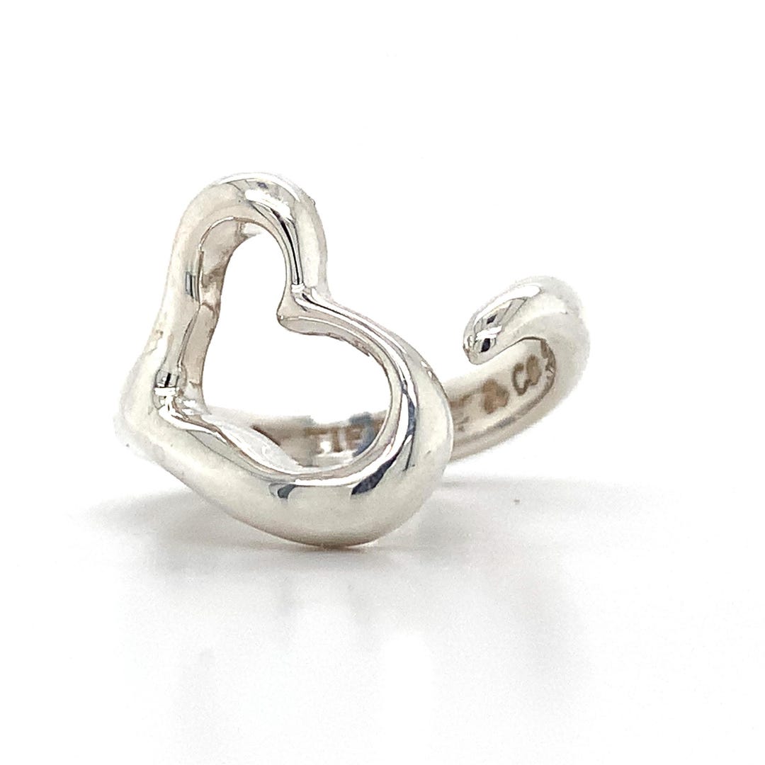 Tiffany & Co Elsa Peretti Sterling Silver Open Heart Ring Size 5.5