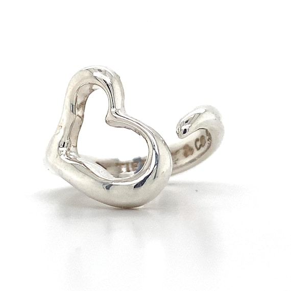 Tiffany & Co Elsa Peretti Sterling Silver Open Heart Ring Size 5.5