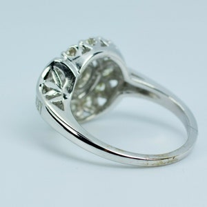 Corte europeu de platina vintage com diamante baguete e anel de diamante de corte único tamanho 6 imagem 9