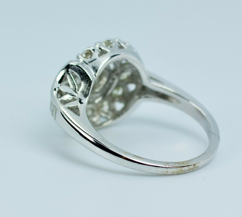 Corte europeu de platina vintage com diamante baguete e anel de diamante de corte único tamanho 6 imagem 9
