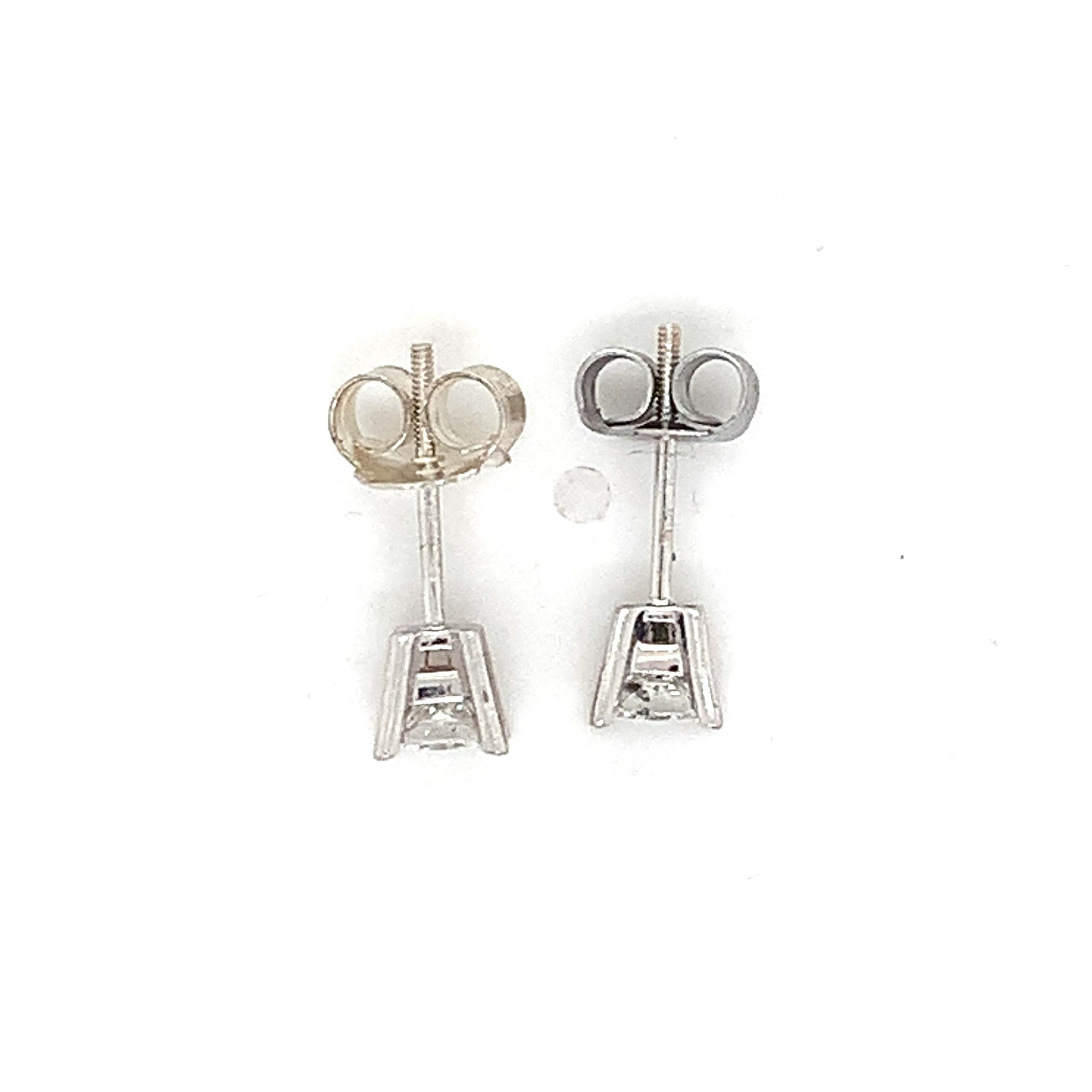 14k White Gold Princess Cut Diamond Stud Earrings Etsy Australia