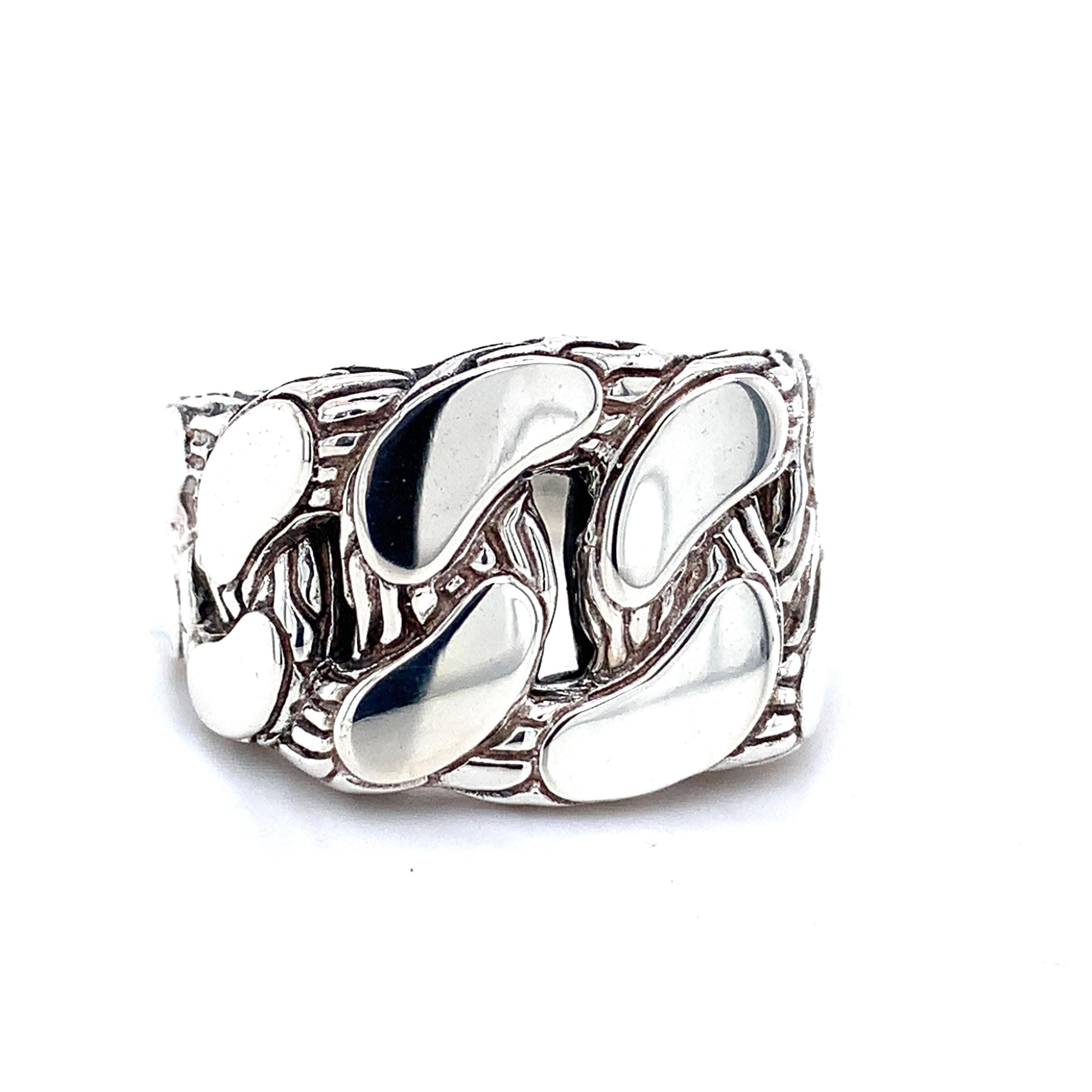John Hardy 925 Sterling Silver Men's Classic Chain Curb Link Band Ring Size10.25