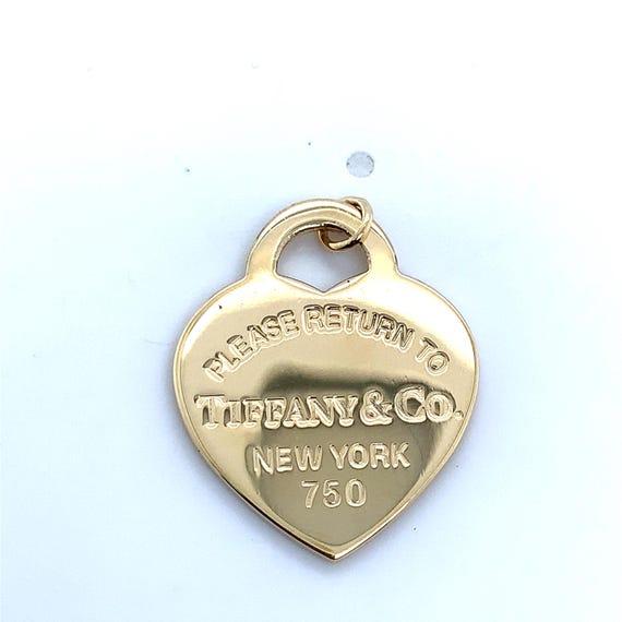 Tifanny & Co. New York 18k Yellow Gold Please Return to Heart Tag