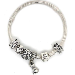 Pandora 925 Sterling Silver 5 Charm Bracelet Fits 7 Inch  display picture 2