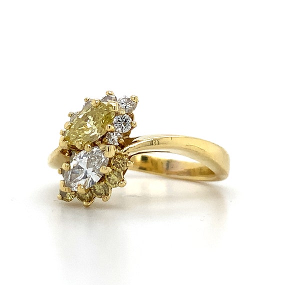 Kurt Wayne 18k Gold Fancy Yellow & White Marquise… - image 4