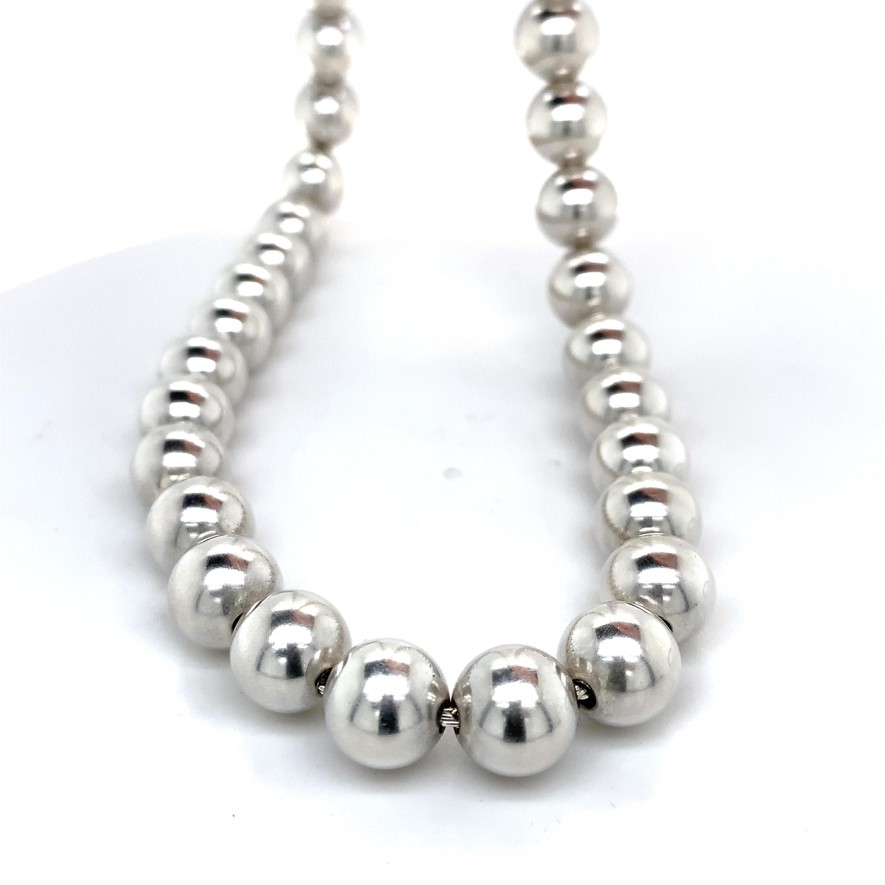 Old Tiffany silver 925 18インチ ボールネックレス Tiffany & Co. 925 Sterling Silver 10mm Bead Ball Necklace 18