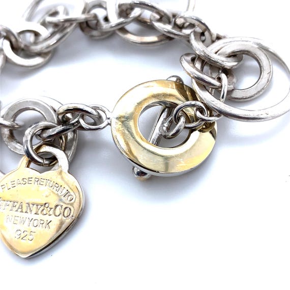 Tiffany & Co Silver Return to Tiffany Heart Tag Circle Link Toggle