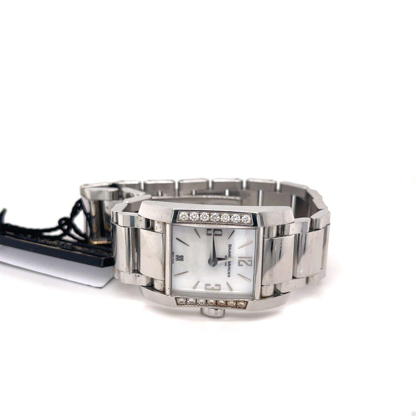 Blume & Mercier diamond watch silver & rose gold Baume & Mercier Riviera 5231 | Ref. 5231 Watches on Chrono24 main image 2