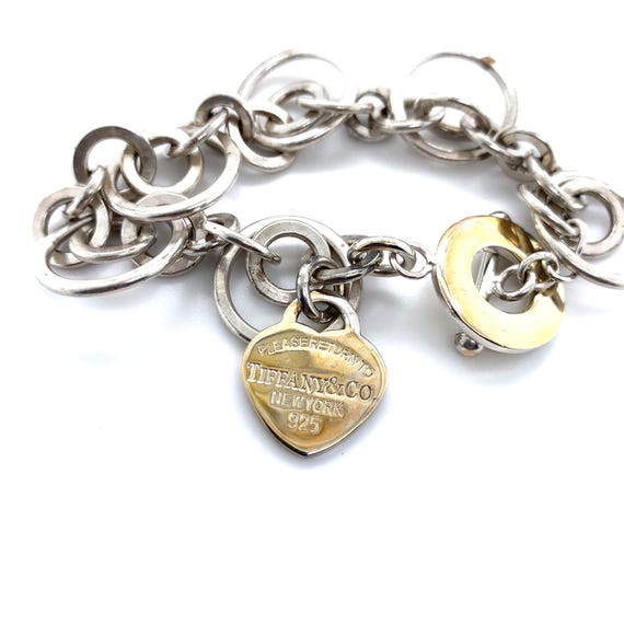 Tiffany & Co Silver Return to Tiffany Heart Tag Circle Link Toggle
