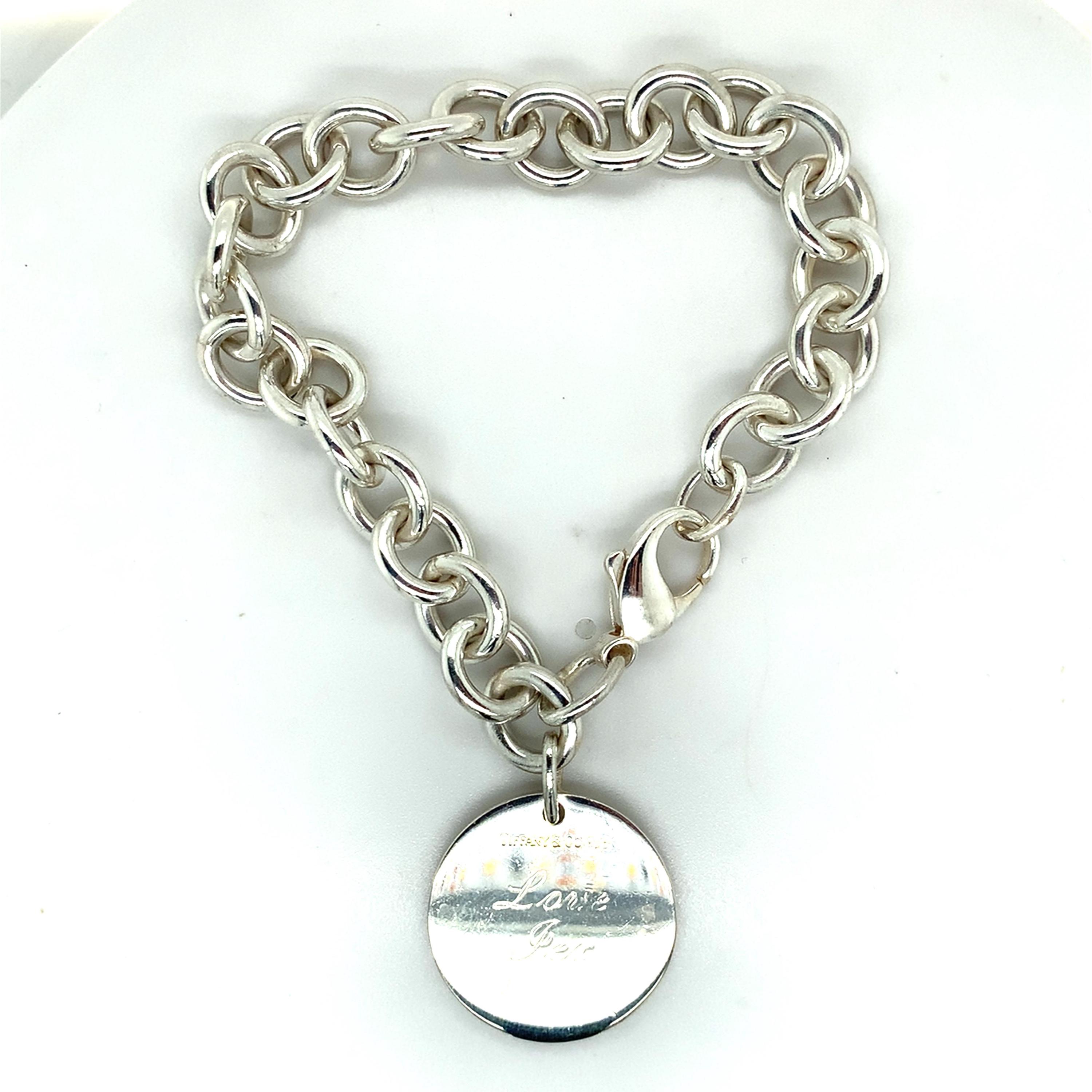 Tiffany & Company 925 Sterling Silver Round Circle Link Tag Charm
