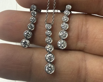 Tiffany & CO.PLATINUM 950 Jazz gegradueerde ring met diamanten druppelketting oorbellen