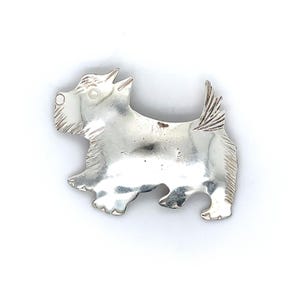 Vintage 925 Sterling Silver Scottish Terrier &quot;Scottie&quot; Dog Brooch/Pin