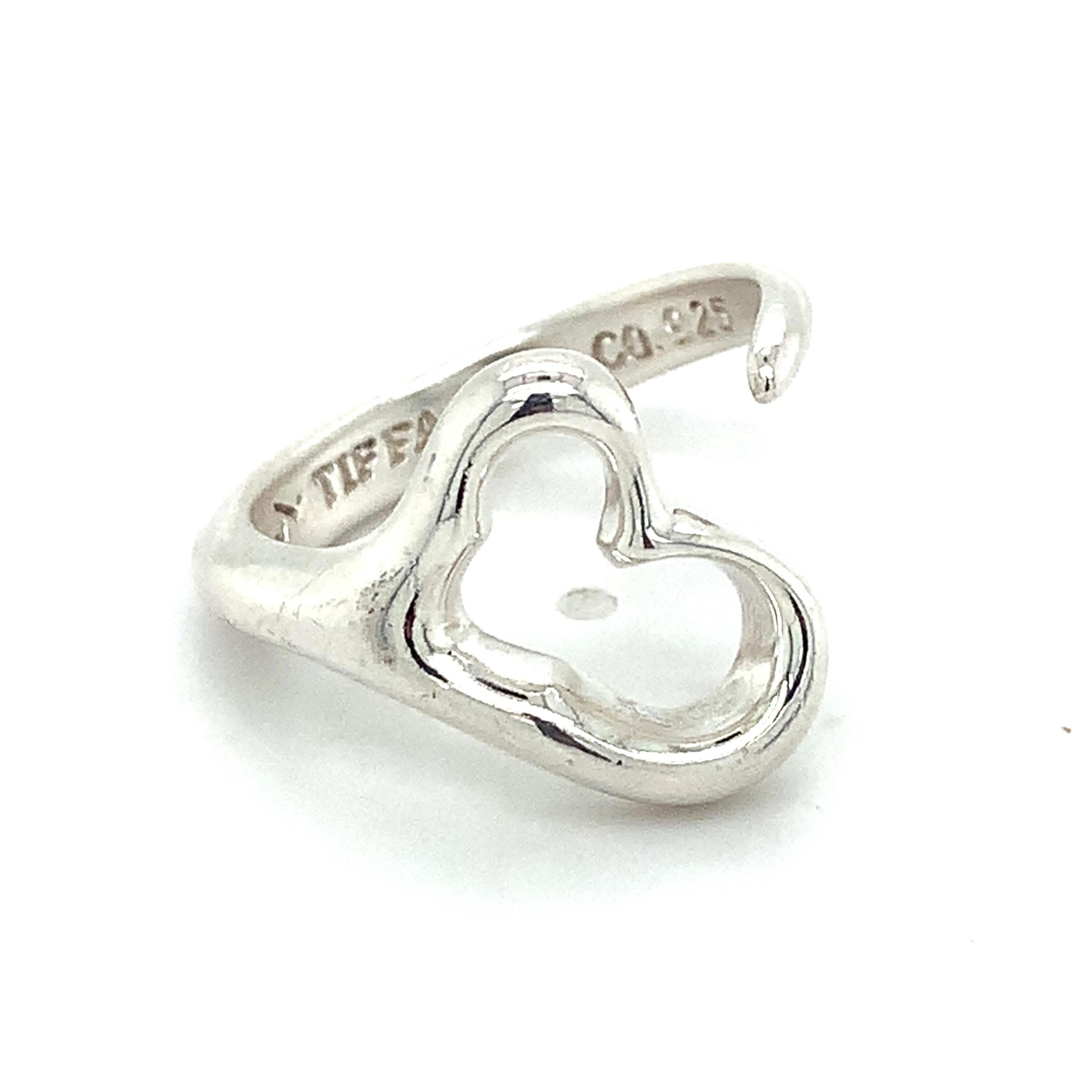 Tiffany & Company Elsa Peretti Sterling Silver Open Heart Wrap