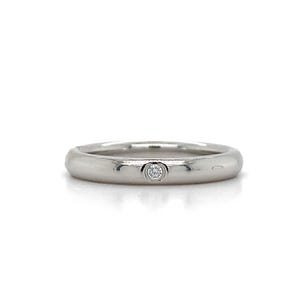 Tiffany & Co Elsa Peretti Platinum Band With 1 Round White Diamond MSRP 1350