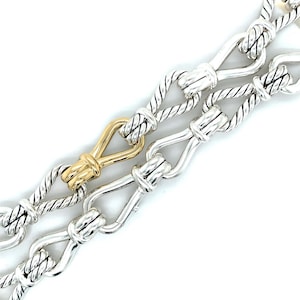 David Yurman Sterling Silver & 18k Yellow Gold Thoroughbred Loop Chain Necklace