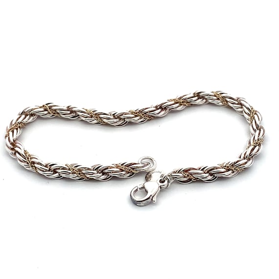 Tiffany & Co 18k Yellow Gold Sterling Silver Twist Rope Chain