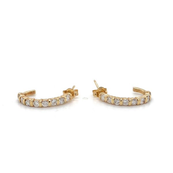 8 Carat Total Weight CZ Stud Earrings - 14K White Gold Push Back Setting, 10mm Round Cut