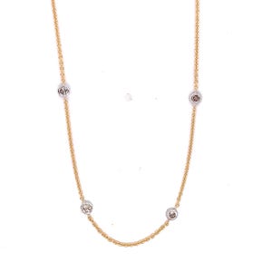 14k Yellow Gold Diamond by the Yard Bezel Round Diamond 2/3ctw Station Necklace