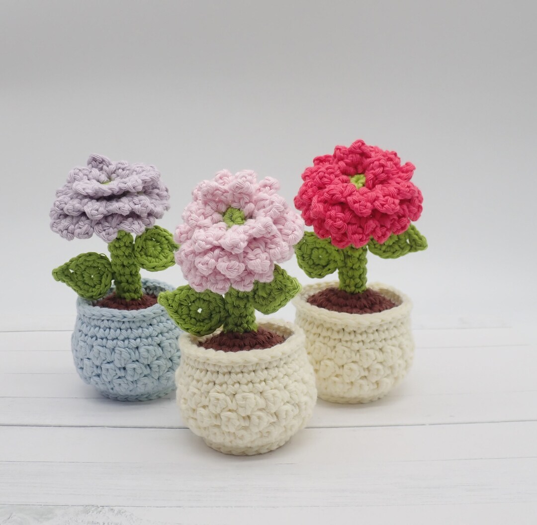 Dahlia in a Flower Pot Crochet Pattern PDF - Etsy