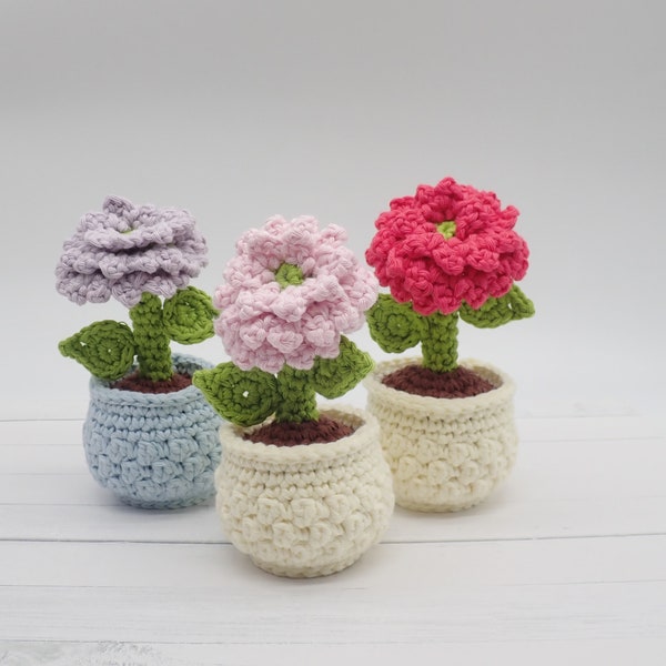Dahlia in a Flower Pot- Crochet Pattern PDF