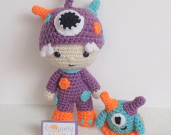 Felton in Monster Costume with Friend PDF Amigurumi Crochet Pattern