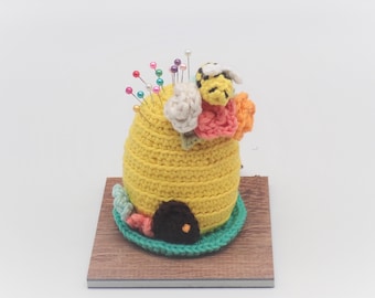 Beehive Pincushion - Crochet Pincushion Pattern PDF