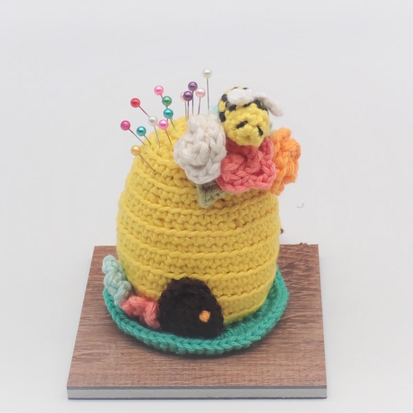 Beehive Pincushion - Crochet Pincushion Pattern PDF