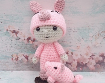 Felton in Pig Costume with Friend PDF Amigurumi Crochet Pattern