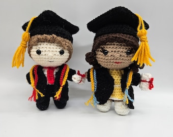 Graduation Boy & Girl - Crochet Amigurumi Doll Pattern PDF