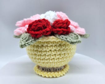Everlasting Roses in a Pot- Crochet Pattern PDF