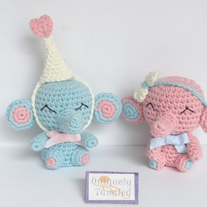 JoJo & Emmie Elephant- Crochet Amigurumi Pattern PDF