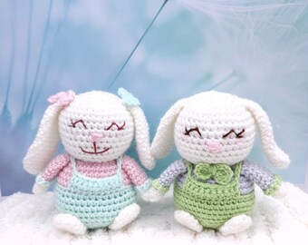 Rosie and Peter Bunny- Crochet Amigurumi Pattern PDF
