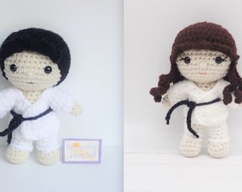 Felton & Pippa in Karate Costume- Crochet Amigurumi Pattern- PDF