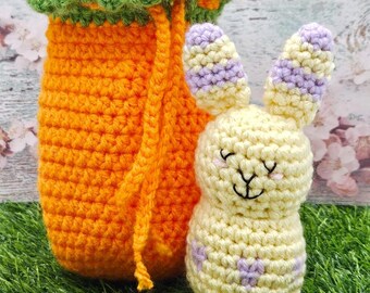 Bunny in Carrot Bag- Crochet Amigurumi Pattern PDF