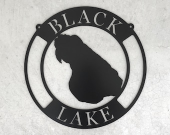 Black Lake Metal Sign - Made In Michigan - Free Shipping!