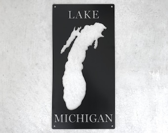 Lake Michigan Metal Sign - Made In Michigan - Free Shipping!