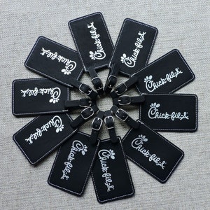 Custom Logo  Luggage Tags, Red Bag Tags engraves black with Company Logo, Business logo etched into Bag Tags