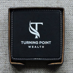 Logo Coasters with Logo, Custom Business Logo Drink Coasters, Laser etched Logo