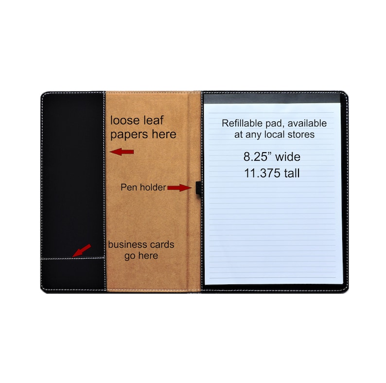 Personalized Portfolio for Police, Firefighters, EMS, First Responders, Custom folio with badge engraved Black engrave silver
