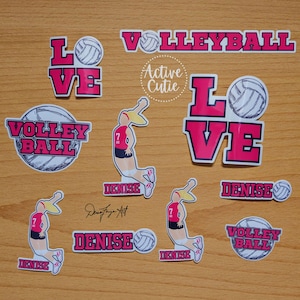 Personalized Volleyball Sticker: Waterproof Vinyl Decal, Custom Jersey, Fonyea Sports