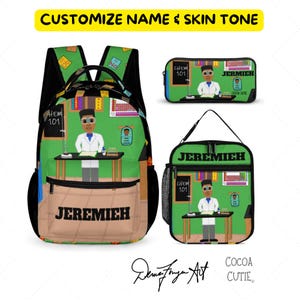 Personalized Chemist Boy Backpack, Scientist Backpack, Back to School, Ethnic Backpack, Boy Backpack, Affirmation Bookbag, Cocoa Cutie