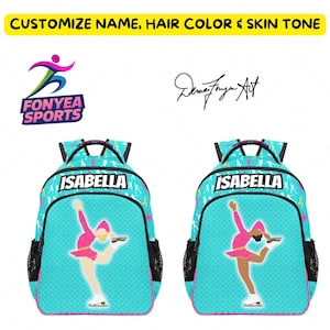 Personalized Figure Skater Backpack Bag, Figure Skater BookBag, Back to School,  Ice Skater Bag, Figure Skater Gift, Fonyea Sports