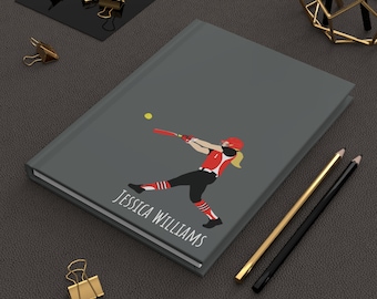 Personalized Softball Girl Hardcover Journal: Fast-Pitch, Fonyea Sports