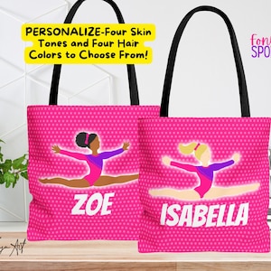 Personalized Gymnast Tote Bag: Custom Hairstyle & Skin Tone, Fonyea Sports